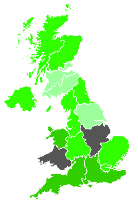 Click on a region for air pollution levels for 16/12/1987