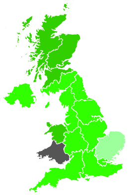 Click on a region for air pollution levels for 16/12/1988