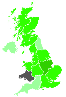 Click on a region for air pollution levels for 16/12/1990