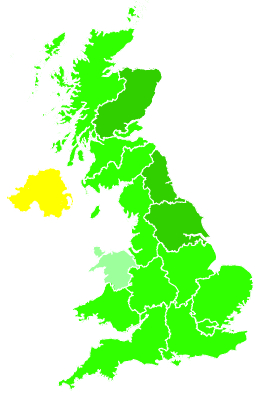 Click on a region for air pollution levels for 16/12/2002