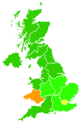 Click on a region for air pollution levels for 16/12/2014