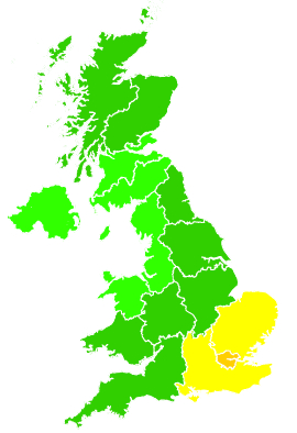 Click on a region for air pollution levels for 16/12/2016