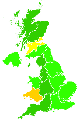 Click on a region for air pollution levels for 16/12/2017