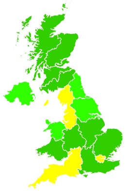 Click on a region for air pollution levels for 16/12/2022