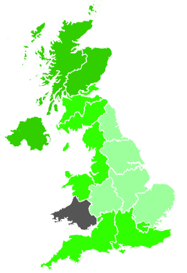 Click on a region for air pollution levels for 17/01/1988