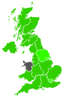 Click on a region for air pollution levels for 17/01/1993