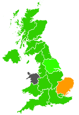 Click on a region for air pollution levels for 17/01/2002