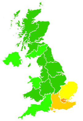Click on a region for air pollution levels for 17/01/2013