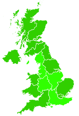 Click on a region for air pollution levels for 17/02/2009