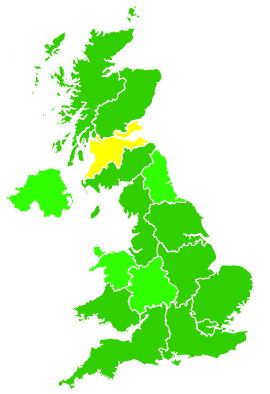 Click on a region for air pollution levels for 17/02/2010