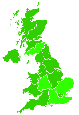 Click on a region for air pollution levels for 17/02/2012