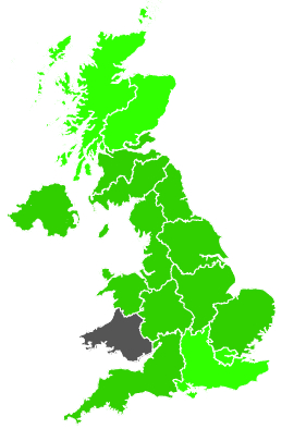 Click on a region for air pollution levels for 17/03/1989