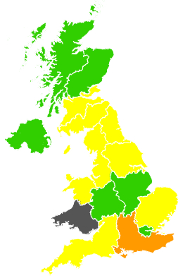 Click on a region for air pollution levels for 17/03/1990