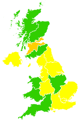 Click on a region for air pollution levels for 17/03/2003