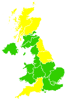 Click on a region for air pollution levels for 17/03/2004