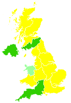 Click on a region for air pollution levels for 17/03/2006