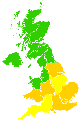 Click on a region for air pollution levels for 17/03/2011