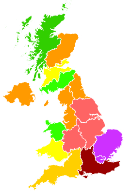 Click on a region for air pollution levels for 17/03/2015
