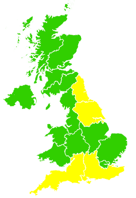 Click on a region for air pollution levels for 17/04/2001