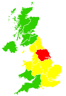 Click on a region for air pollution levels for 17/04/2002