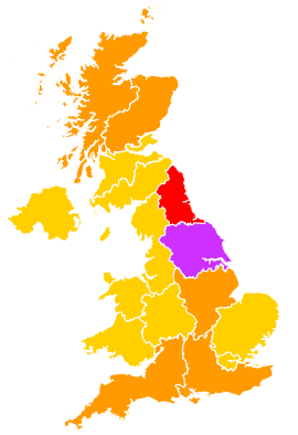 Click on a region for air pollution levels for 17/04/2003