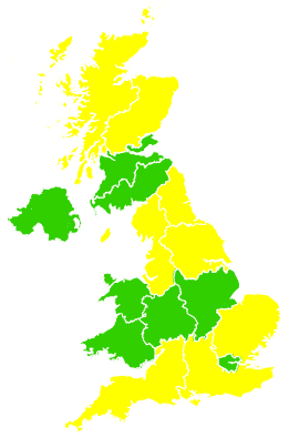 Click on a region for air pollution levels for 17/04/2006