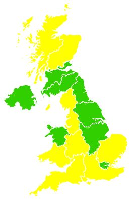 Click on a region for air pollution levels for 17/04/2007