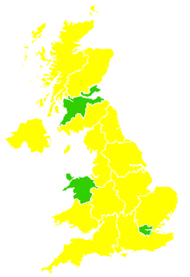 Click on a region for air pollution levels for 17/04/2010