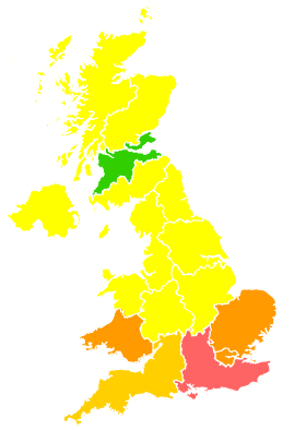 Click on a region for air pollution levels for 17/04/2019