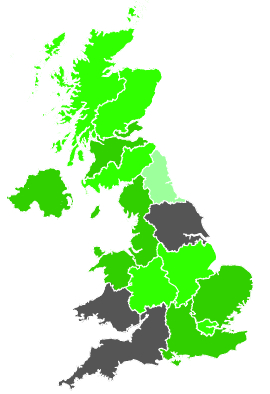 Click on a region for air pollution levels for 17/05/1987