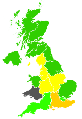 Click on a region for air pollution levels for 17/05/1989