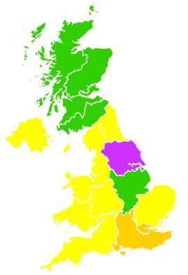 Click on a region for air pollution levels for 17/05/2002