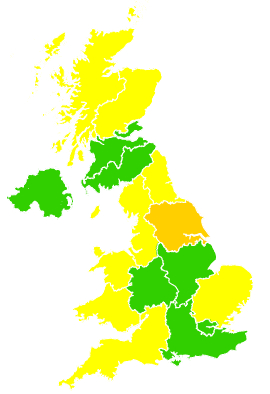 Click on a region for air pollution levels for 17/05/2005