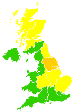 Click on a region for air pollution levels for 17/05/2008