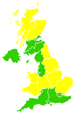 Click on a region for air pollution levels for 17/05/2009