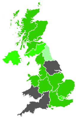 Click on a region for air pollution levels for 17/06/1987