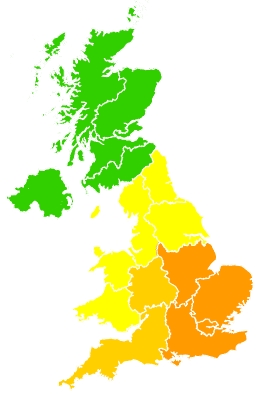 Click on a region for air pollution levels for 17/06/2022