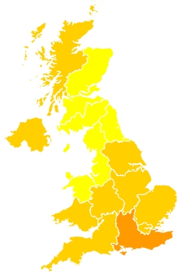 Click on a region for air pollution levels for 17/06/2023