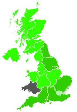 Click on a region for air pollution levels for 17/07/1988