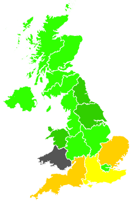 Click on a region for air pollution levels for 17/07/1989