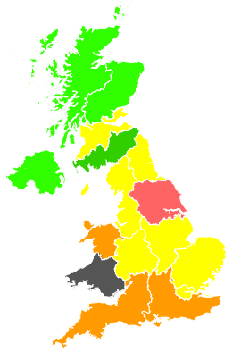 Click on a region for air pollution levels for 17/07/1990