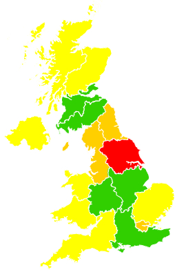 Click on a region for air pollution levels for 17/07/2003