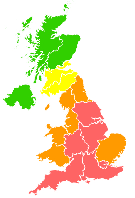 Click on a region for air pollution levels for 17/07/2006