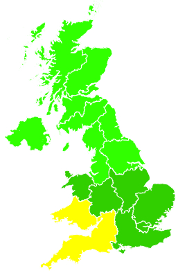 Click on a region for air pollution levels for 17/07/2021