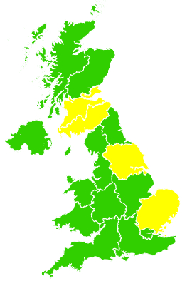 Click on a region for air pollution levels for 17/08/2006