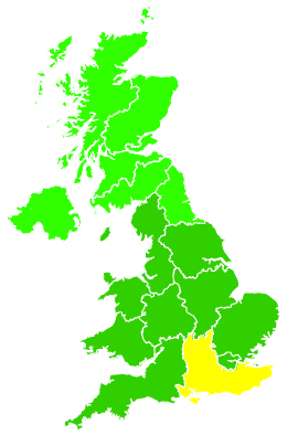 Click on a region for air pollution levels for 17/08/2010