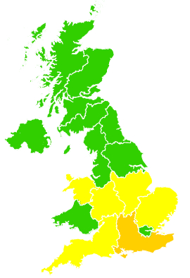 Click on a region for air pollution levels for 17/08/2016