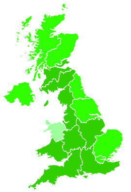 Click on a region for air pollution levels for 17/08/2021