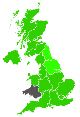 Click on a region for air pollution levels for 17/09/1988
