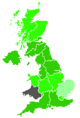 Click on a region for air pollution levels for 17/09/1991